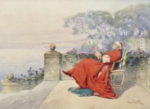 Cardinal Smoking by Alfred Charles Weber