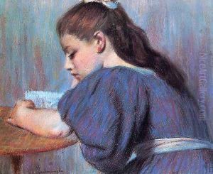 Young Girl Reading 2 by Federigo Zandomeneghi