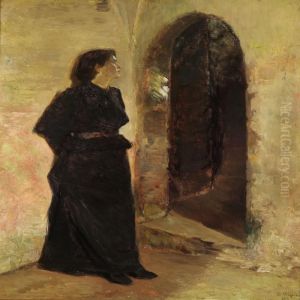 Young Woman At A Domed Door Young Woman At A Domed Door