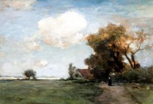 Vrouw Bij Boerderij In Een Duinlandschap by Jan Hendrik Weissenbruch