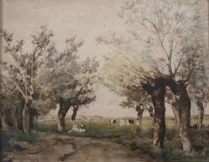 Cows In A Summer Landscape by Jan Hendrik Weissenbruch