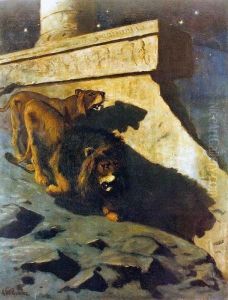 Les Gardiens Du Temple, Haute-egypte by Gustav Wertheimer