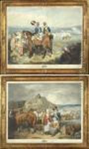 "the Departure From Brighton" Et "the Encampment At Brighton" by Francis Wheatley