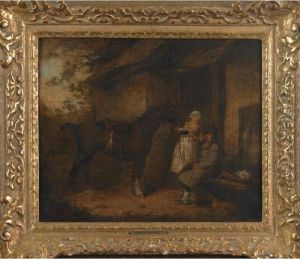 The Maiden And The Horseman Resting Outside An Inn by Francis Wheatley