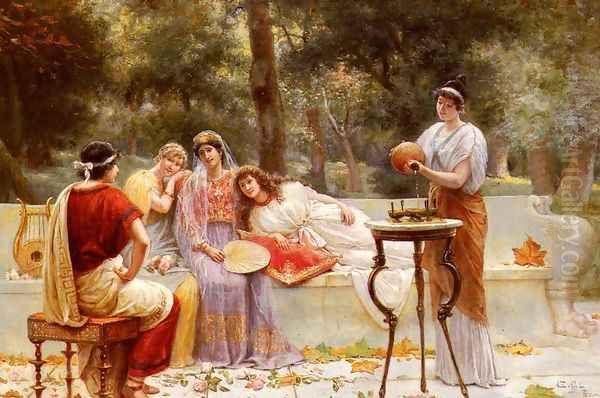 Classical Figures In A Garden - view 1