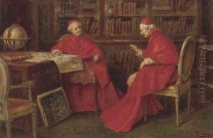 Cardinals studying a map by A. Zoffoli