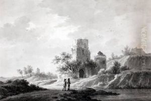 Twee Wandelaars Bij Een Ruine Twee Wandelaars Bij Een Ruine