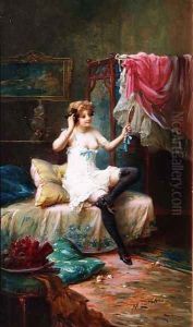 Mistress in her Boudoir by Hans Zatzka