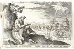 The Four Evangelists In Landscapes by Hieronymus, Jerome Wierix