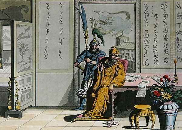Quante-Cong, founder of the Chinese empire, from Le Costume Ancien et Moderne by Jules Ferrario, published c.1820-40 - view 1