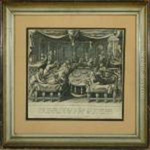 Jesus In Thepharisee Simon's Home by Hieronymus, Jerome Wierix