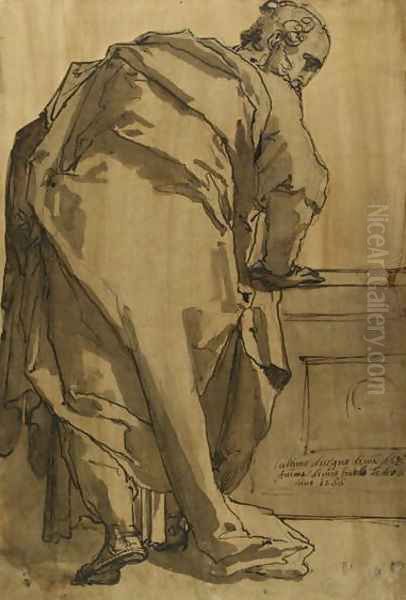 A Heavily Draped Apostle Seen from Behind - view 1