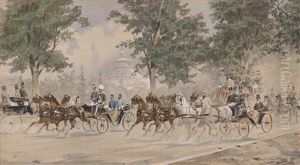 Archduke Otto With A Further Archduke In A Coach by Hans Gottfried Wilda