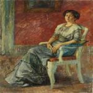 Interior With Seated Model by Johannes Martin Fastings Wilhjelm