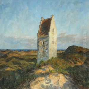 The Sand Covered Church In Skagen, Denmark by Johannes Martin Fastings Wilhjelm