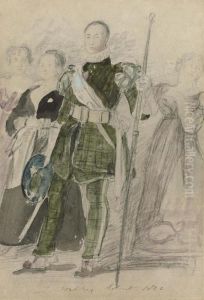 An Archer And A Group Of Women At Holyrood Palace by Sir David Wilkie