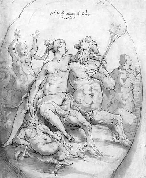 A Centaur and a Nereid with Tritons, a Putto and a Dolphin - view 1