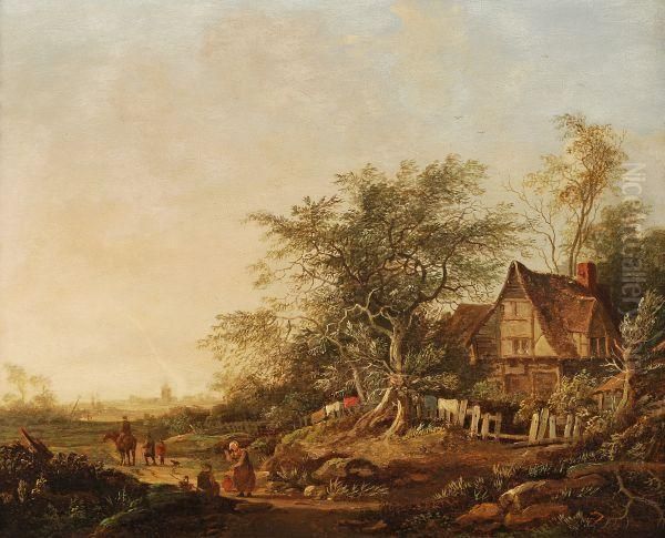 Travellers Passing A Cottage - view 1
