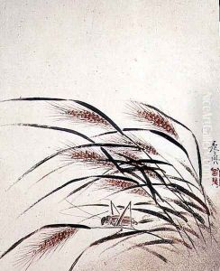 Grasshopper and wheat