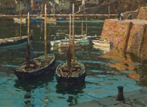 Harbor At Mevagissey by Terrick John Williams