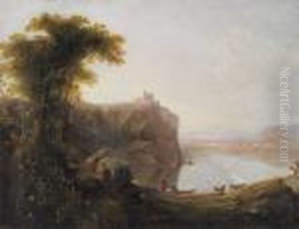 Figures And Goats In A Landscape, A Ruin Beyond - view 1
