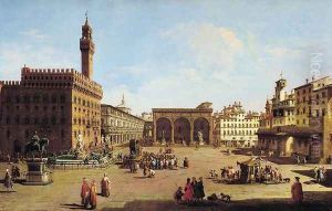 The Piazza della Signoria in Florence by Giuseppe Zocchi
