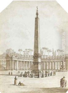 The piazza and colonnade of Saint Peter's, Rome by Giuseppe Zocchi