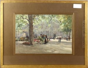 The Bourg, Spring, Bruges by William Tatton Winter