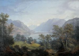 Blick Auf Den Thunersee Mit Interlaken Und Brienzersee