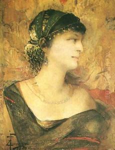 Woman Dressed in Eastern Cloth by Franciszek Zmurko