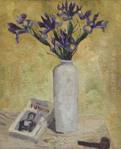 Iris In A Tall Vase