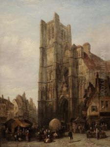 Cathedral At Auxerre On The Yonne