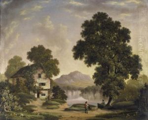 Idyllische Landschaft Mit Fischern by Robert, Reverend Woodley-Brown