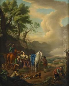 Rastande Jaktsallskap by Pieter Wouwermans or Wouwerman
