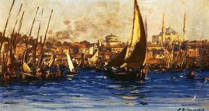 The Port of Istambul by Fausto Zonaro