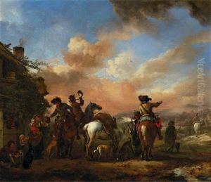 Rast Bei Der Ruckkehr Von Der Jagd by Pieter Wouwermans or Wouwerman