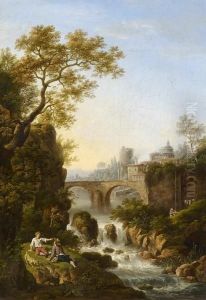 Italian Landscapes With Figures by Michael Wutky