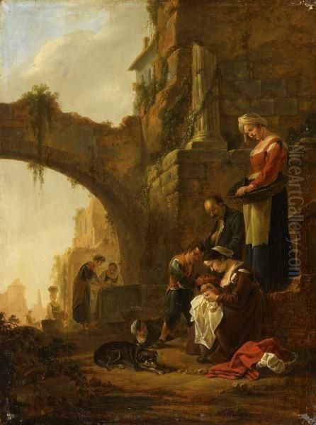 Italian Landscape With Ruins And Archway - view 1