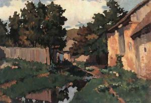 Creekside with Mackerel-sky 1894 by Tivadar Zemplenyi