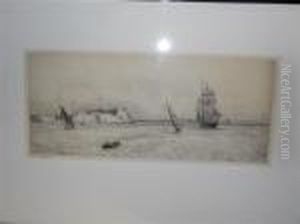 Shipping Off A Harbour by William Lionel Wyllie