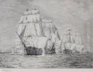 Hms Victory Breaks The Line, Trafalgar by William Lionel Wyllie