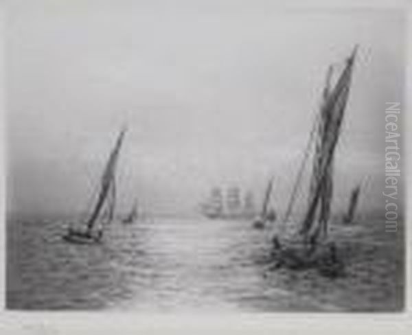In The Path Of The Sun, The Fishing Fleet In The Solent - view 1
