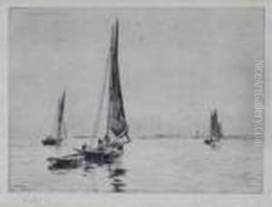 Home With The Catch ; The Wind Falls Light by William Lionel Wyllie
