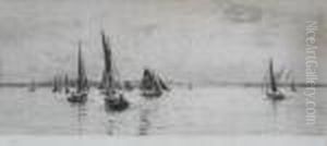 The Fishing Fleet Off Ryde, Isle Of Wight by William Lionel Wyllie