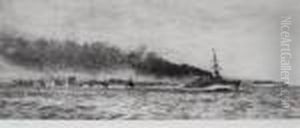 Hms Champion And The 13th Flotilla - Jutland by William Lionel Wyllie