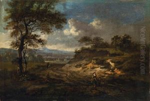 Dunenlandschaft Mit Frau Und Kind