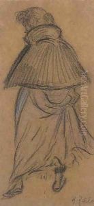 Frau mit Cape by Heinrich Zille