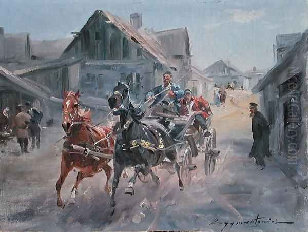 Speeding through the town, c.1930 - view 1