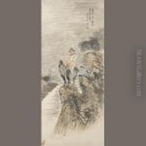 Figure On Horseback by Ren Yi