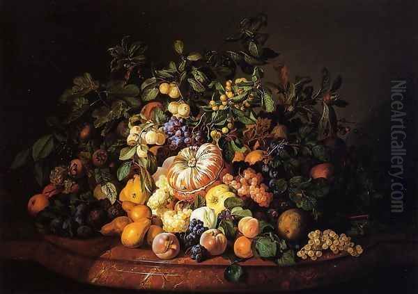 A Still Life of Fruit on a Marble Ledge - view 1